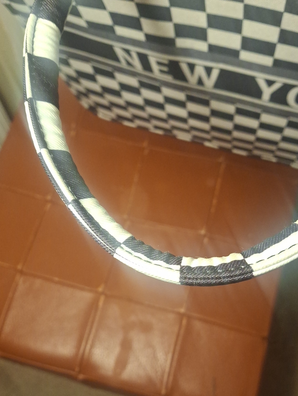 Upcycle Dior Checkerboard 'New York' Tote - Black & White - Picture 10 of 13
